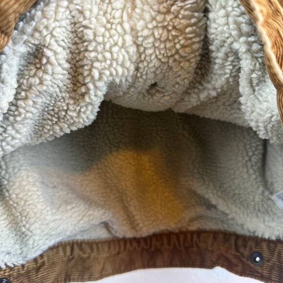 Vintage GAP Denim Corduroy Jacket Womens M Tan Trucker Sherpa Corduroy Y2K Retro - Picture 8 of 12